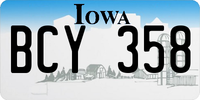 IA license plate BCY358