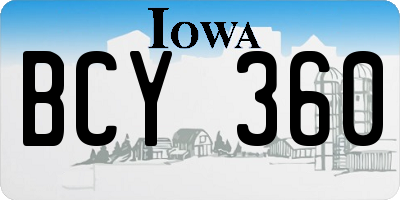 IA license plate BCY360