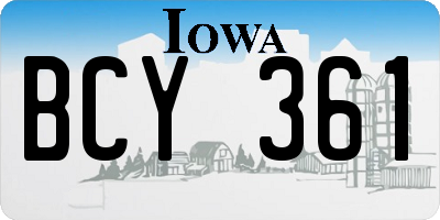 IA license plate BCY361