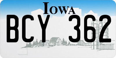 IA license plate BCY362