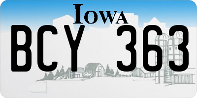 IA license plate BCY363