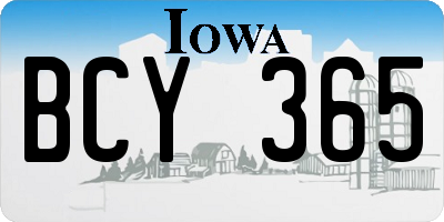 IA license plate BCY365