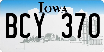 IA license plate BCY370