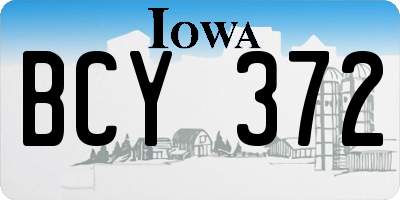 IA license plate BCY372