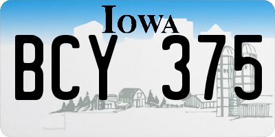 IA license plate BCY375
