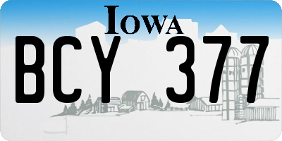 IA license plate BCY377