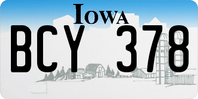 IA license plate BCY378