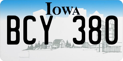 IA license plate BCY380
