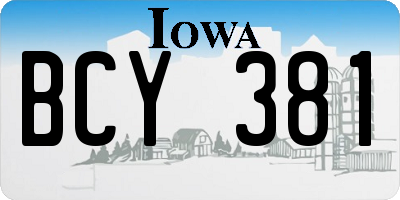 IA license plate BCY381
