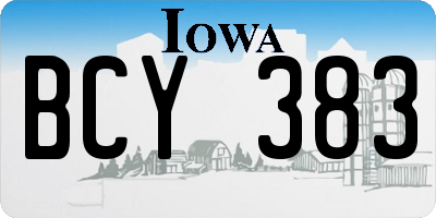 IA license plate BCY383