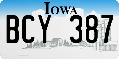 IA license plate BCY387