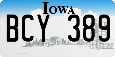 IA license plate BCY389