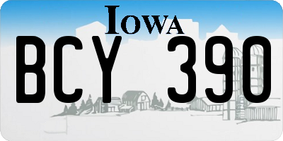 IA license plate BCY390