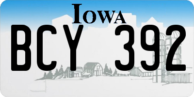 IA license plate BCY392