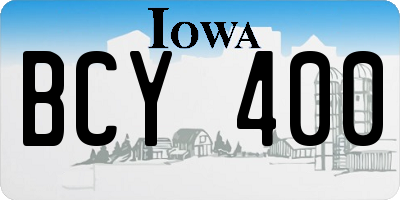 IA license plate BCY400