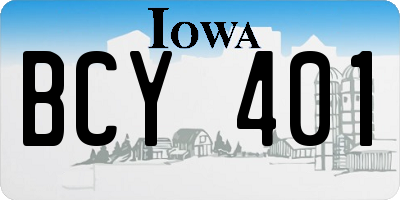 IA license plate BCY401