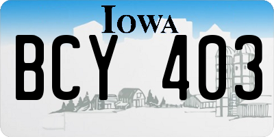 IA license plate BCY403