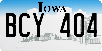 IA license plate BCY404