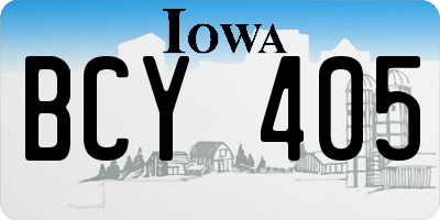 IA license plate BCY405