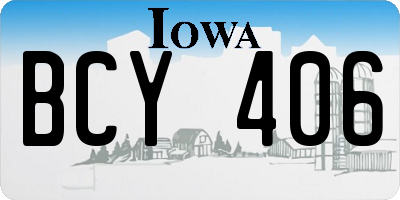 IA license plate BCY406