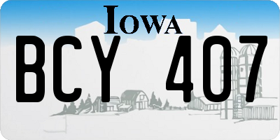 IA license plate BCY407
