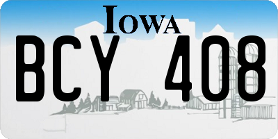 IA license plate BCY408