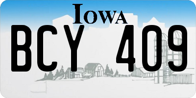 IA license plate BCY409