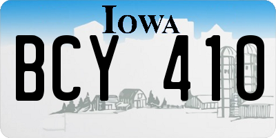 IA license plate BCY410