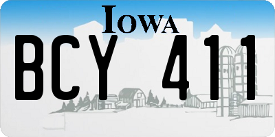 IA license plate BCY411