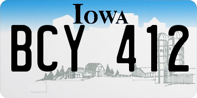 IA license plate BCY412