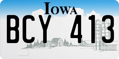 IA license plate BCY413