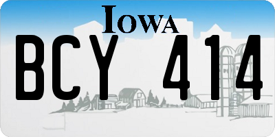 IA license plate BCY414