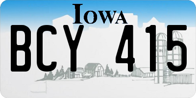 IA license plate BCY415