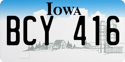 IA license plate BCY416