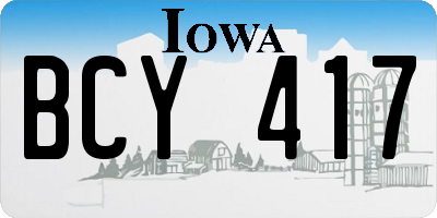 IA license plate BCY417