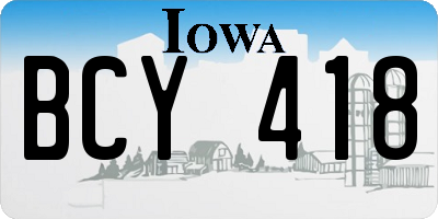 IA license plate BCY418