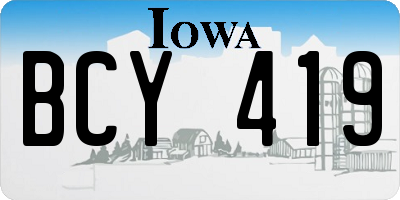 IA license plate BCY419