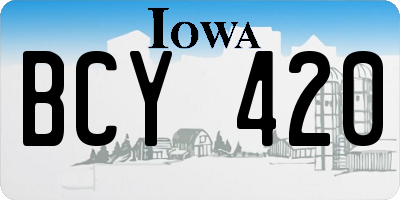 IA license plate BCY420