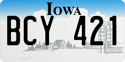 IA license plate BCY421