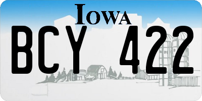 IA license plate BCY422