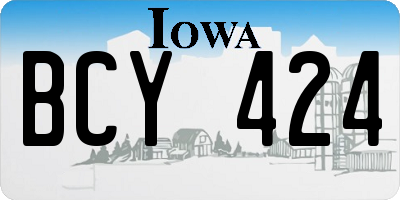 IA license plate BCY424