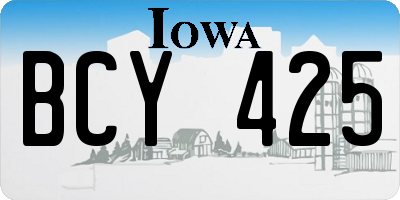 IA license plate BCY425
