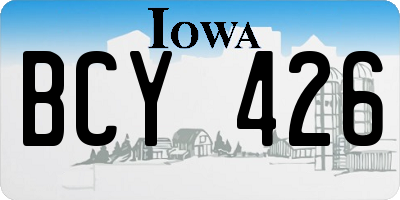 IA license plate BCY426