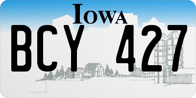 IA license plate BCY427