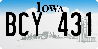 IA license plate BCY431