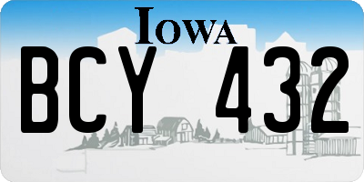 IA license plate BCY432