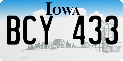 IA license plate BCY433