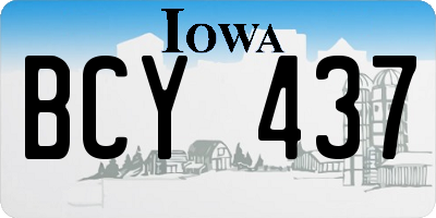 IA license plate BCY437