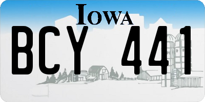 IA license plate BCY441