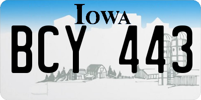 IA license plate BCY443